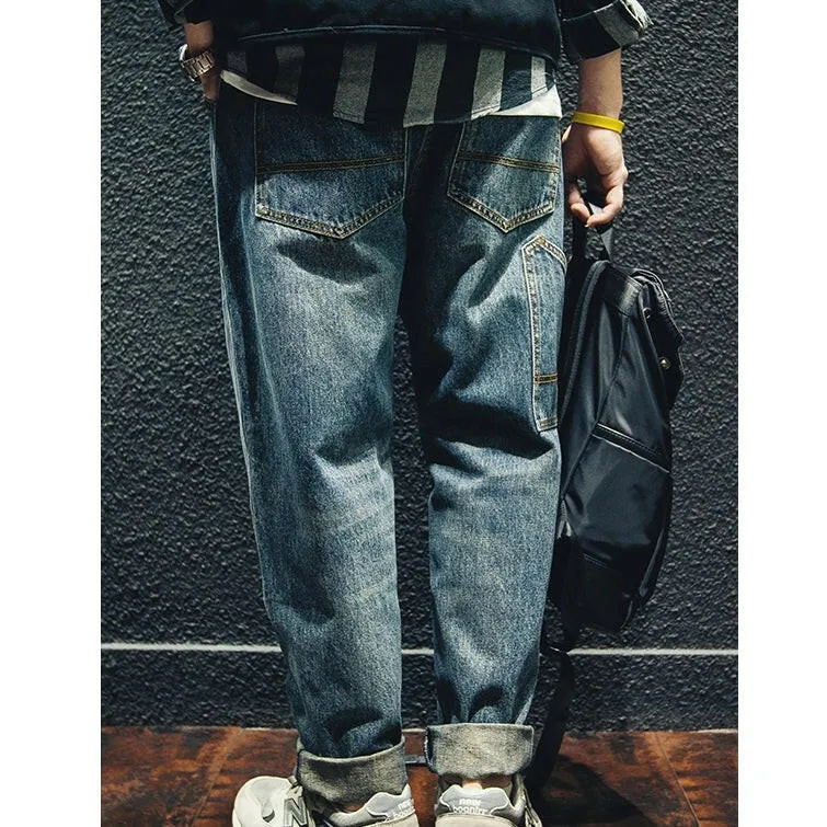 Side Pocket Straight Jeans P0018