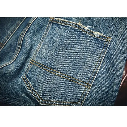 Side Pocket Straight Jeans P0018