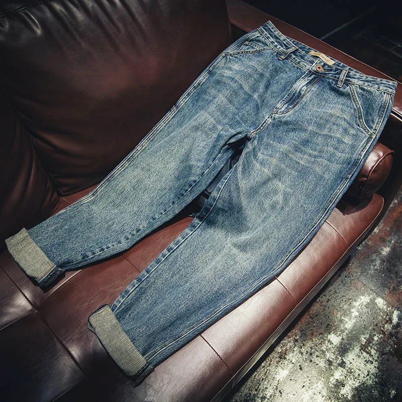 Side Pocket Straight Jeans P0018