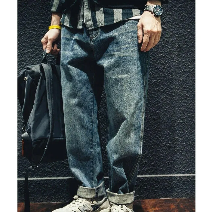 Side Pocket Straight Jeans P0018