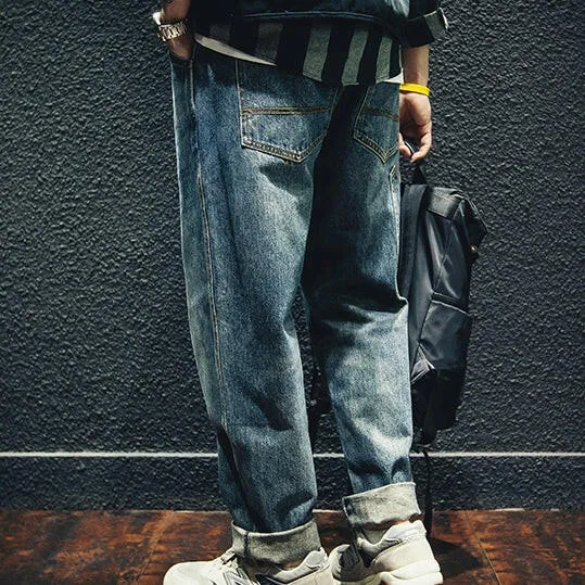 Side Pocket Straight Jeans P0018