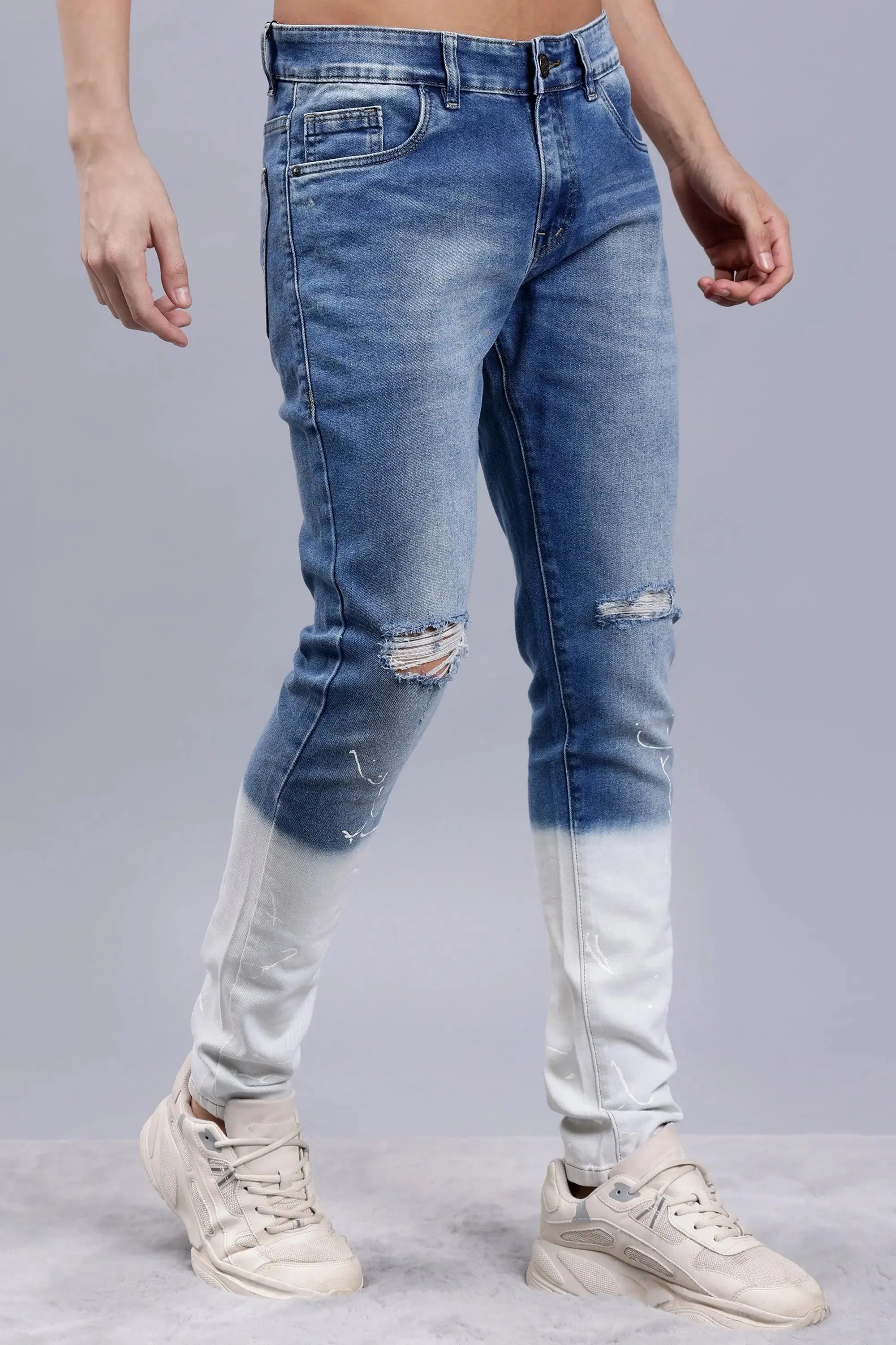 Slim Fit Ombre Style Blue Premium Men's Denim Jeans