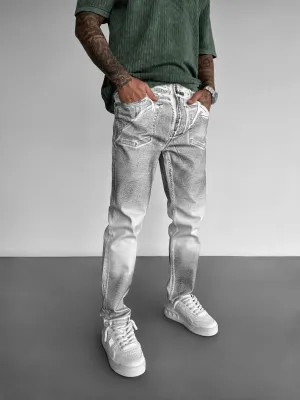 Slim Fit Washed Jeans - Light Grey