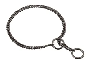 Slip Curve Show Chain Collar - Black Metal Chain