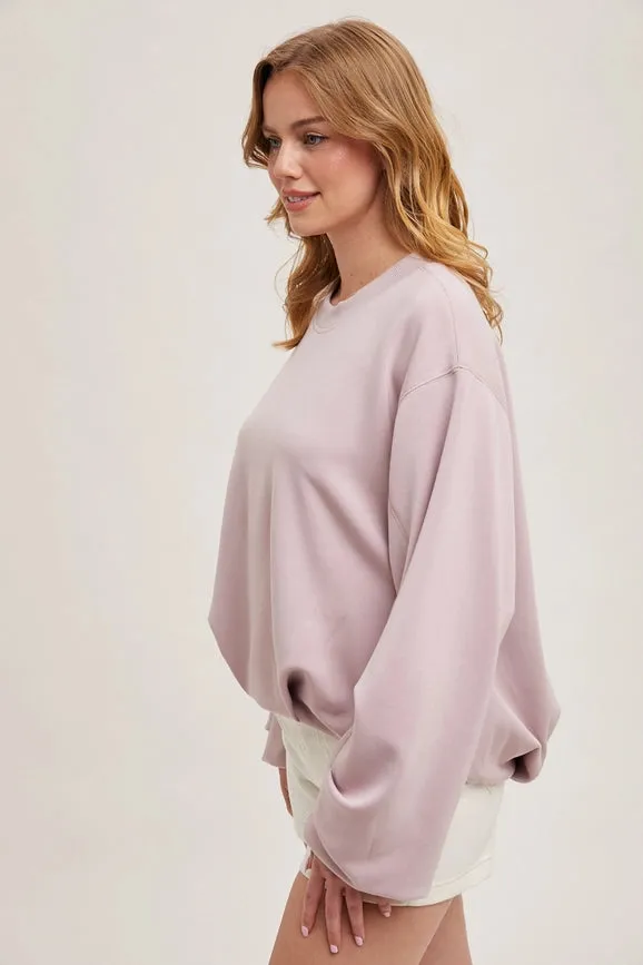 Softstreme Voluminous-Sleeve Pullover MAUVE
