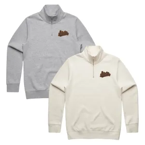 State Script Leather Patch Quarter Zip