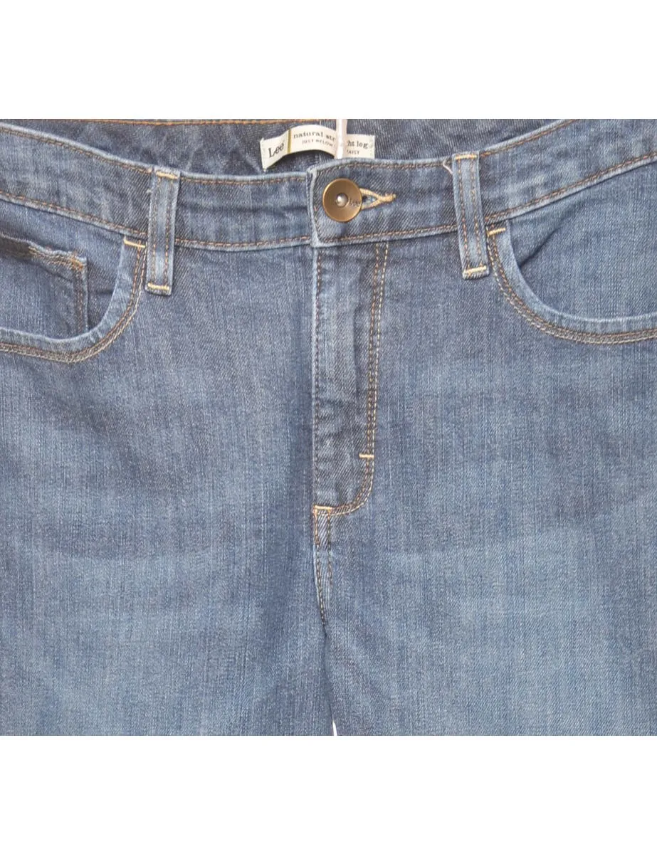 Straight-Leg Medium Wash Lee Jeans - W32 L29