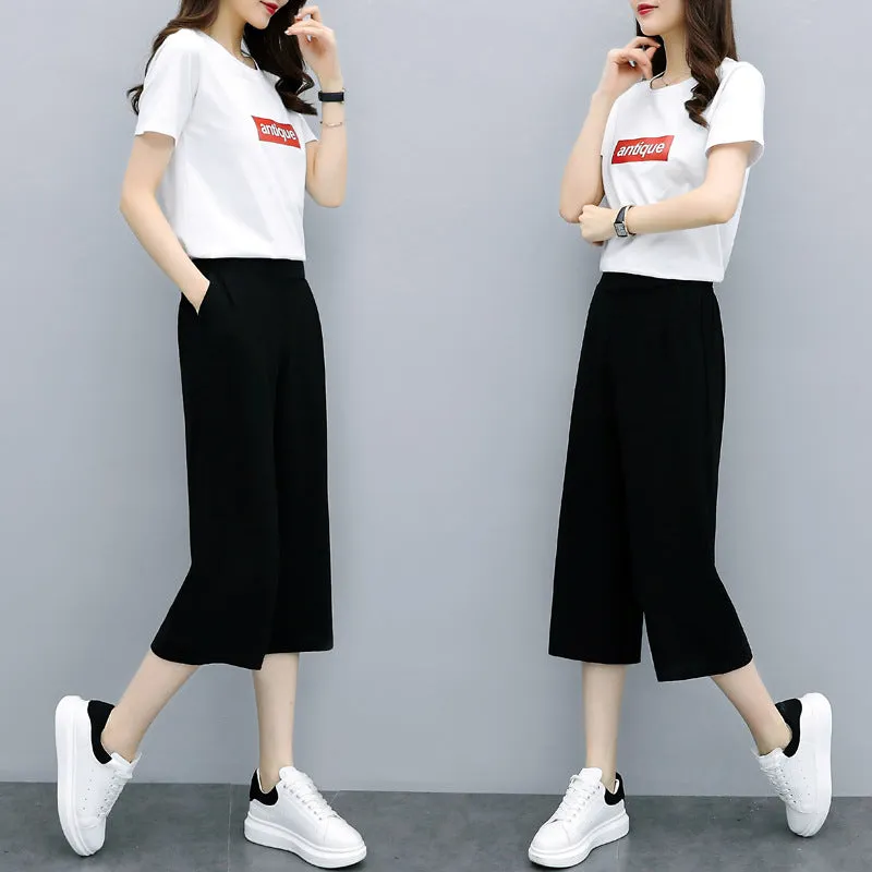 Summer Chiffon Wide Leg Pants Women Drape Ice Silk High Waist Straight Petite Casual Pants