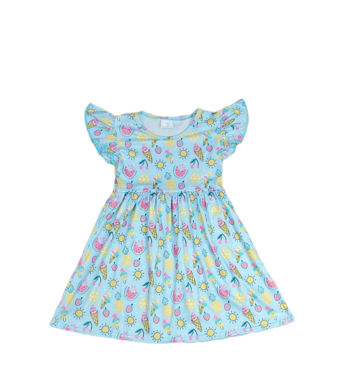 Summer Vibes Milk Silk Long Flutter Dress