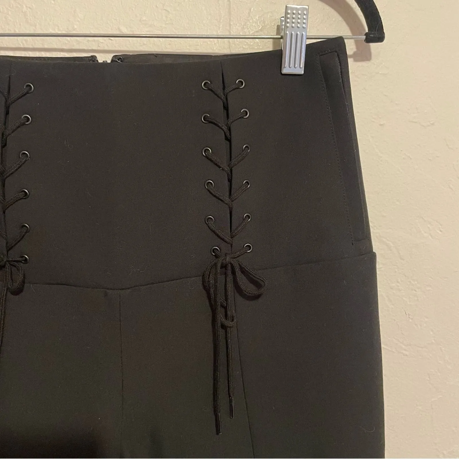 Tibi Anton High Rise Corset Lace Split Hem Trousers Pants (4)