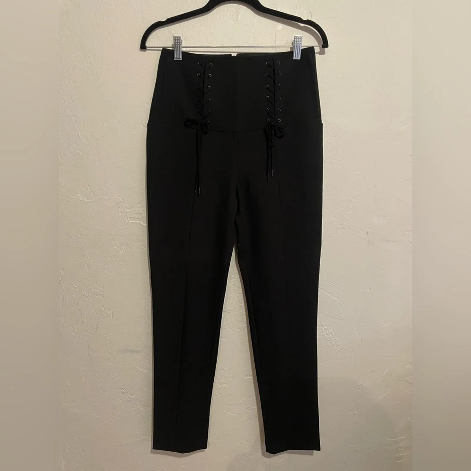 Tibi Anton High Rise Corset Lace Split Hem Trousers Pants (4)