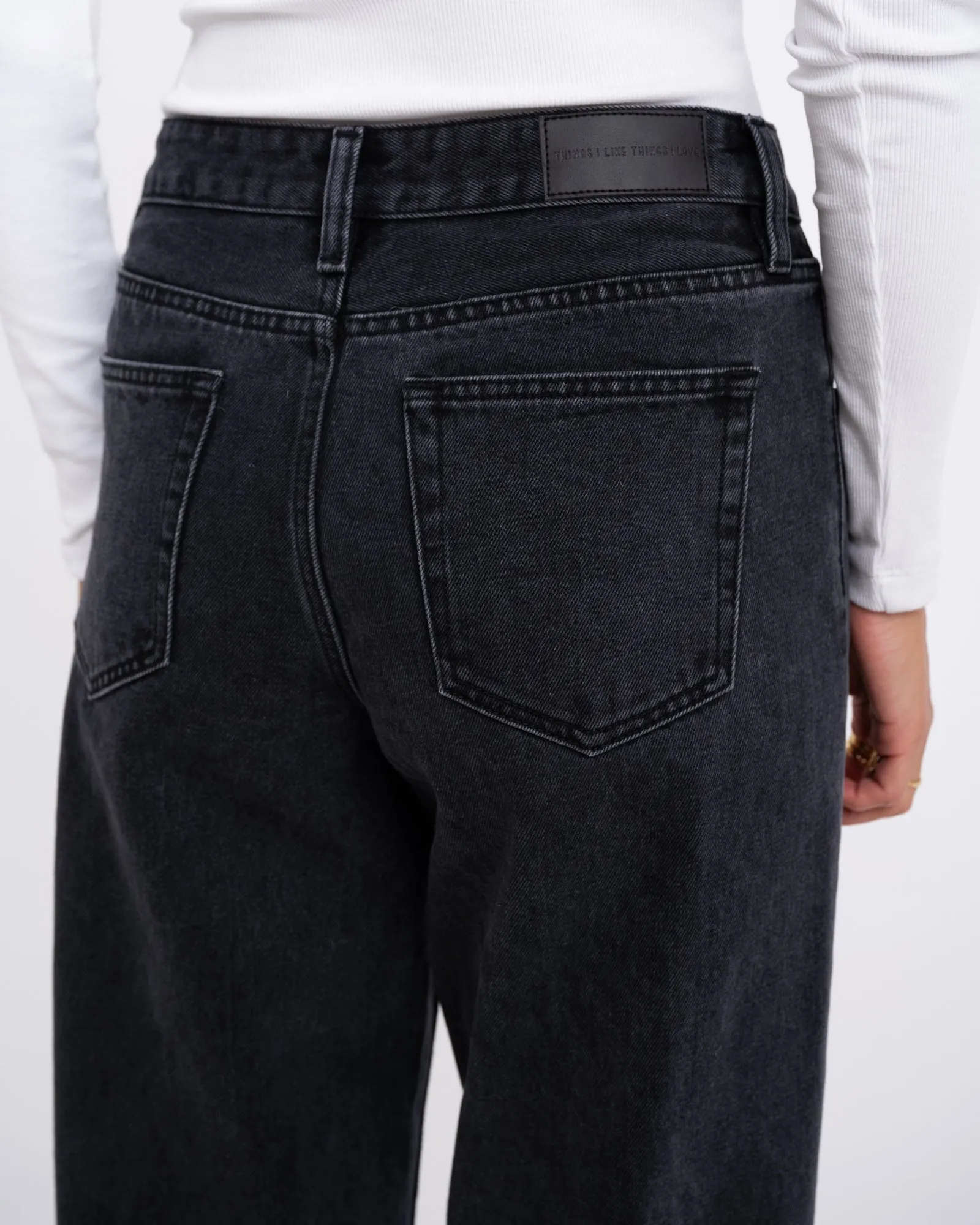 TILTIL Sanny Grey Mid Relaxed Dark Grey Jeans