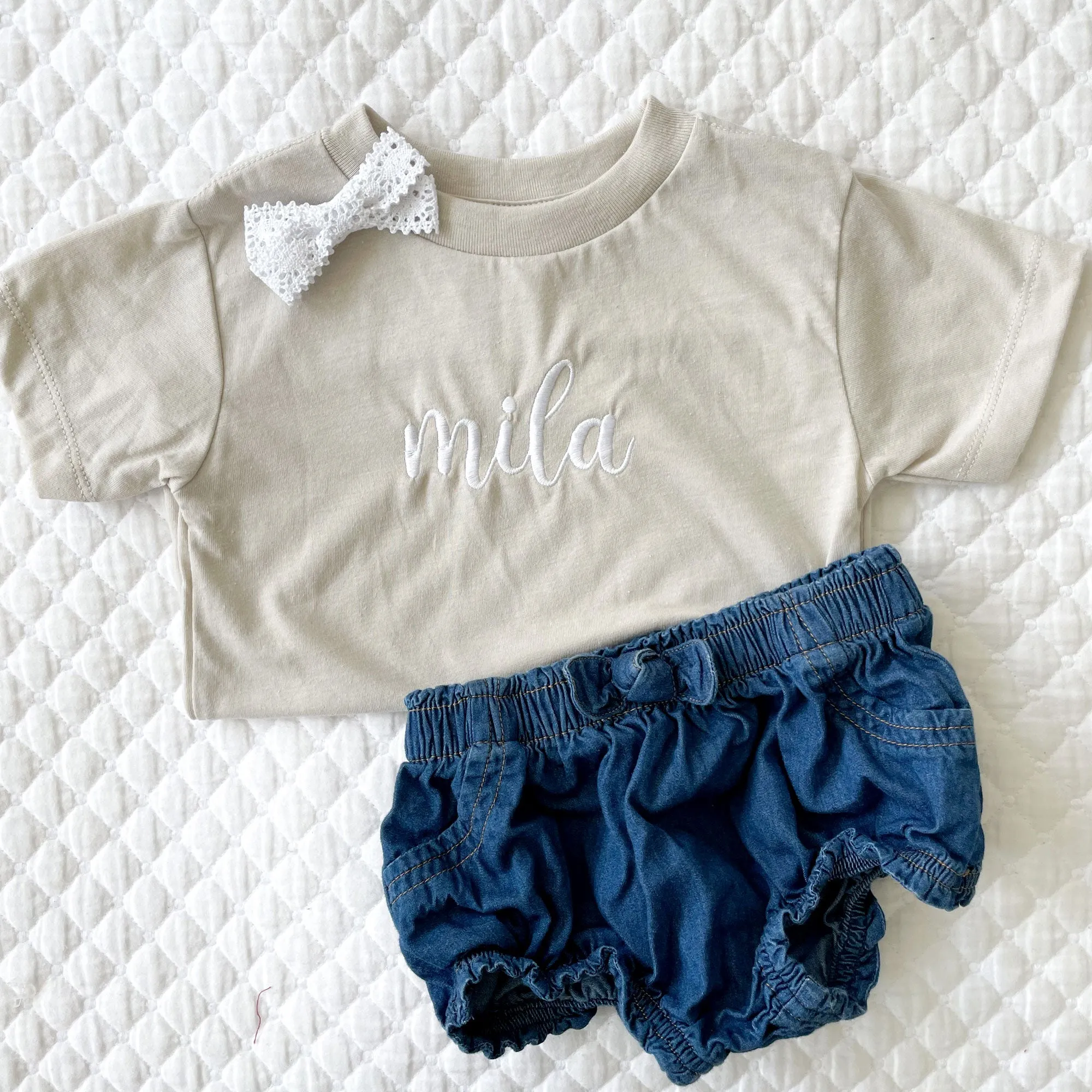 Toddler Large Name Short Sleeve Bella Tee