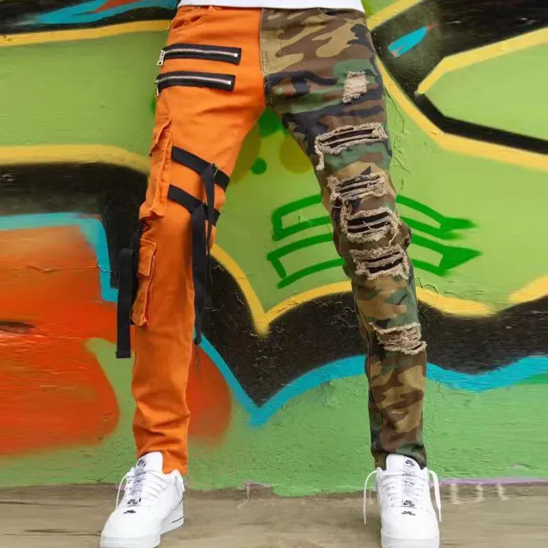 Trend4us Men's Urban Bleached Distressed Jeans
