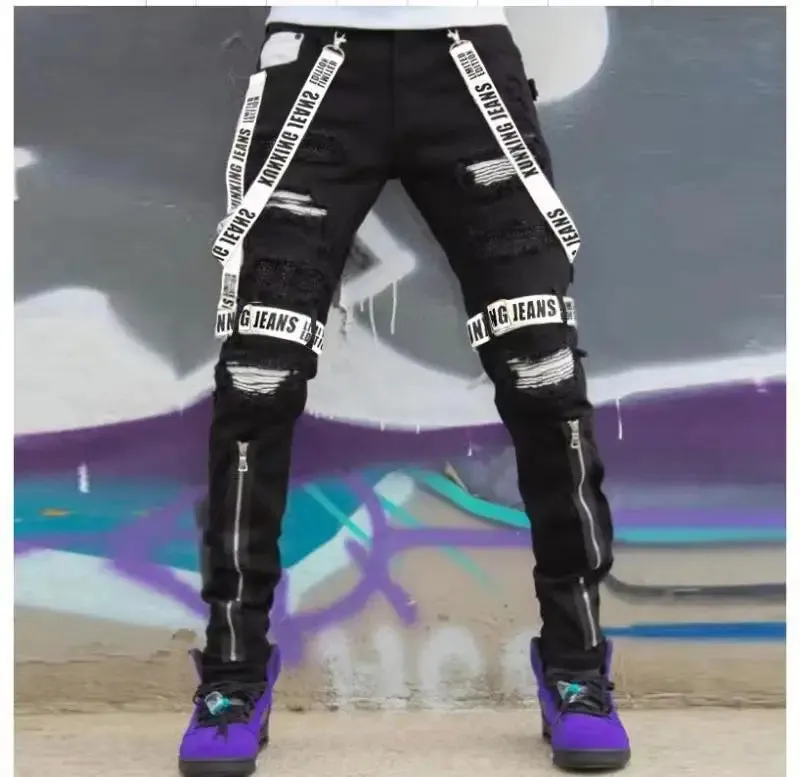 Trend4us Men's Urban Bleached Distressed Jeans