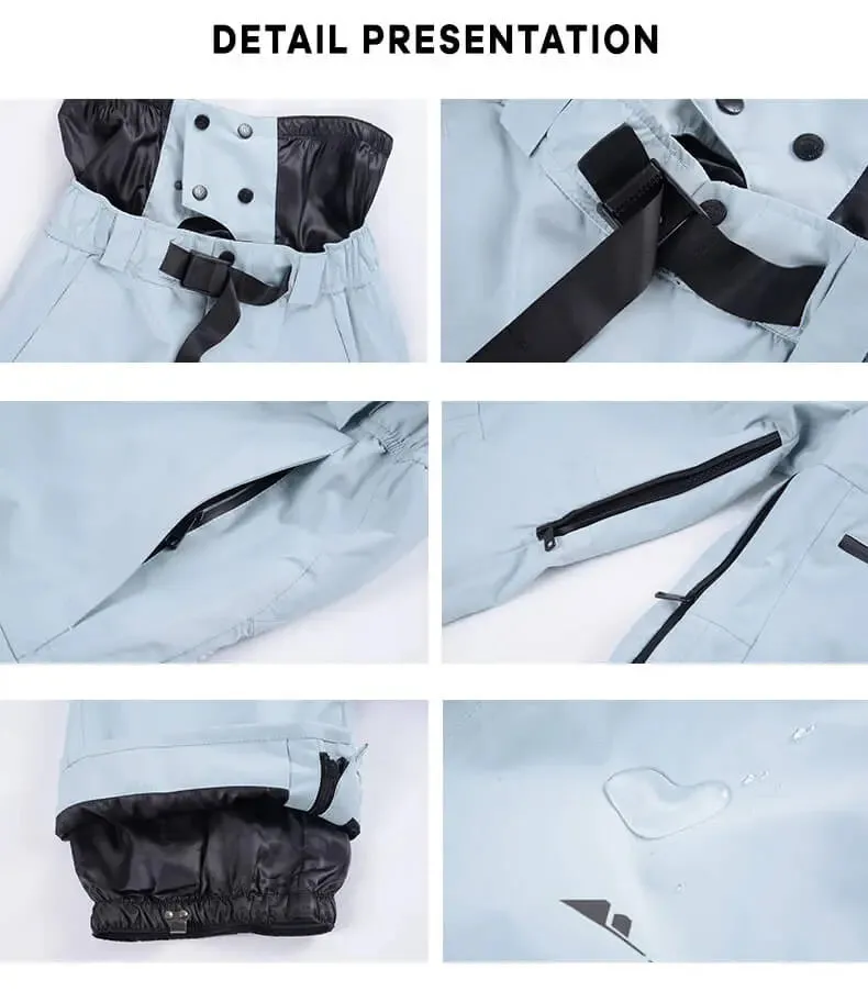 Unisex Snow Pants High Waist Windproof Winter Trousers