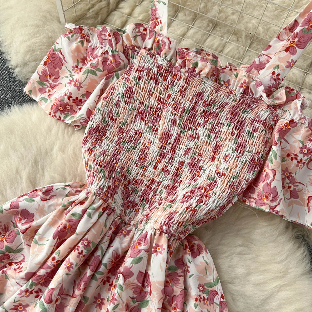 Vintage Short Sleeve Floral Dress