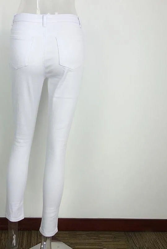 White Ripped Denim Jeans