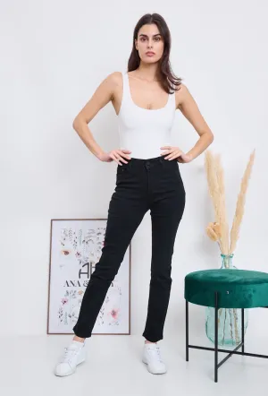 Wholesale Black Straight Cut Jeans With Push Up Effect
