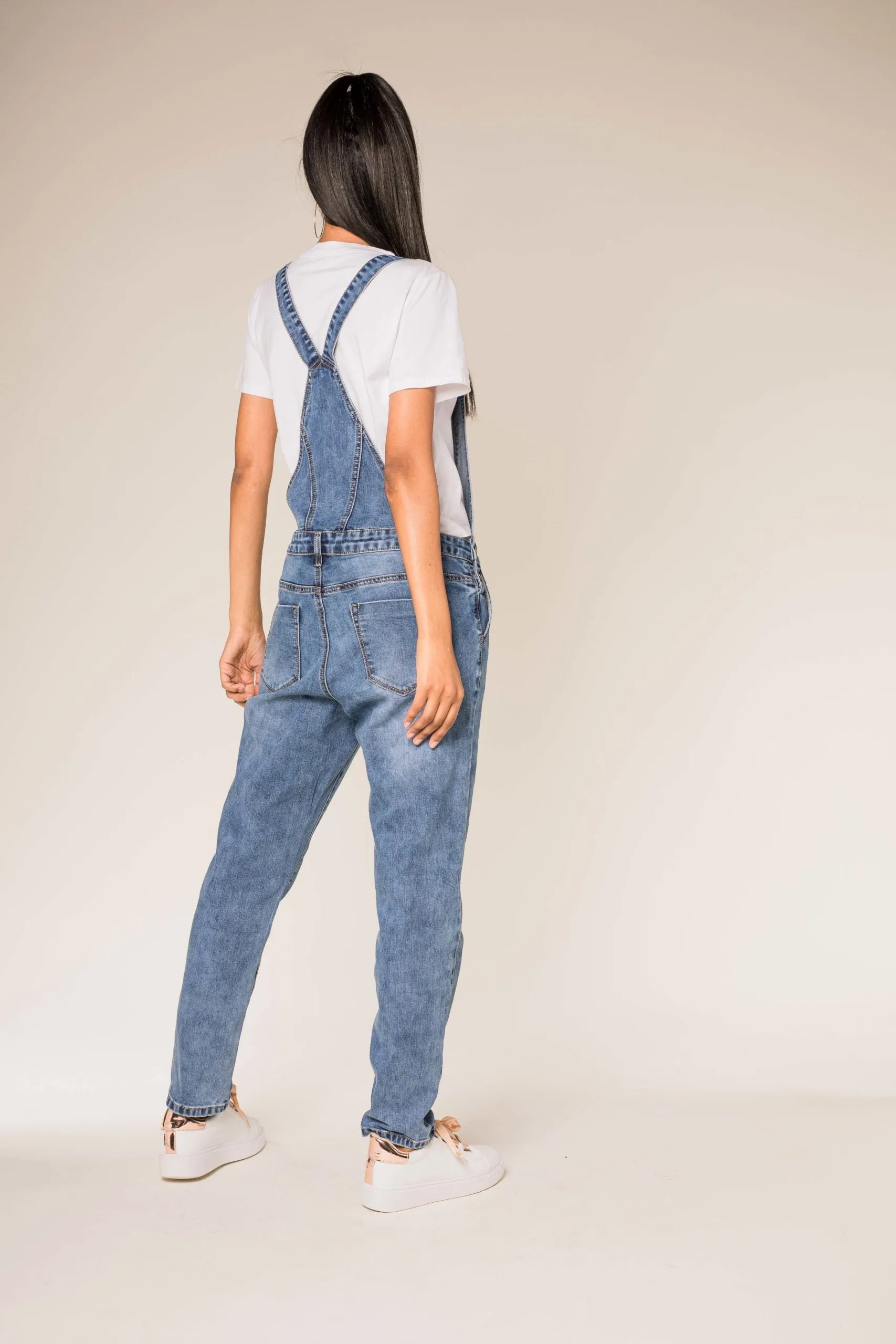 Wholesale Blue Dungaree Boyfriend Jeans - New Pack