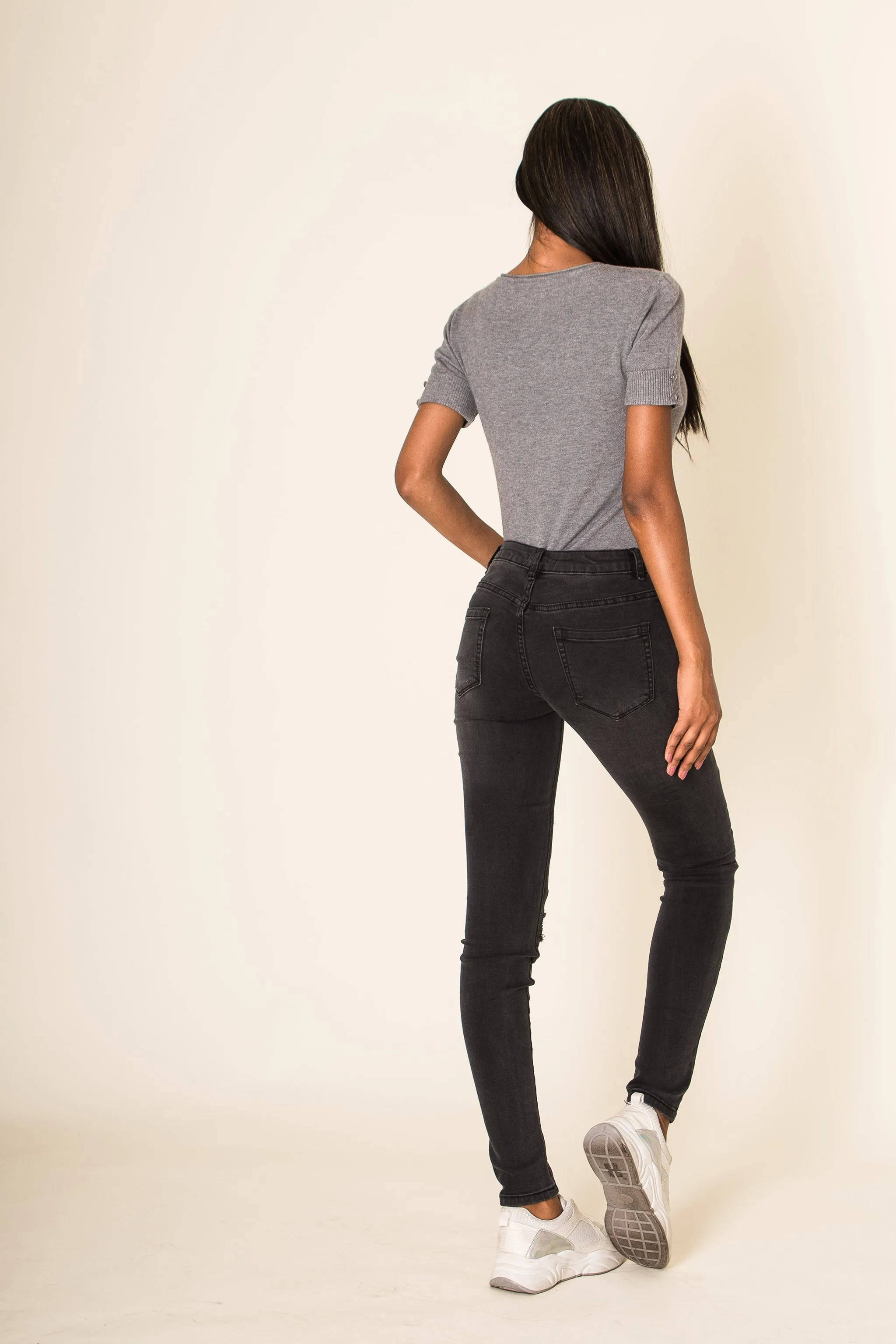 Wholesale Grey Ripped Jeans
