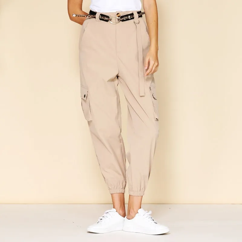Women's Casual High Waist Loose Cargo Pants