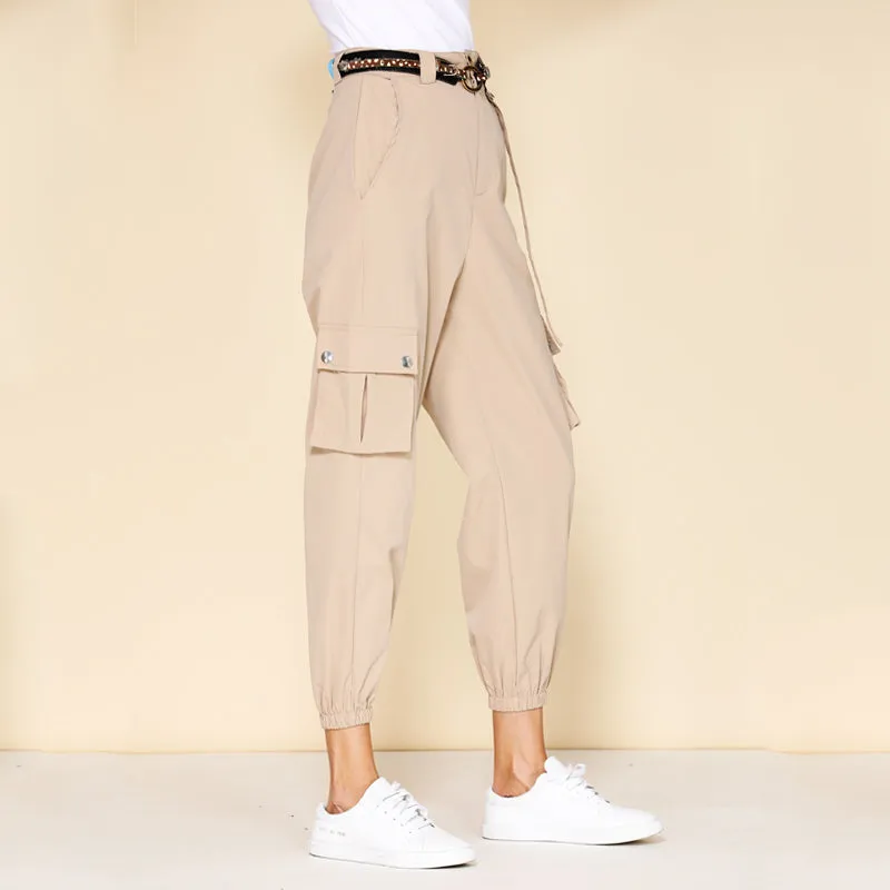 Women's Casual High Waist Loose Cargo Pants