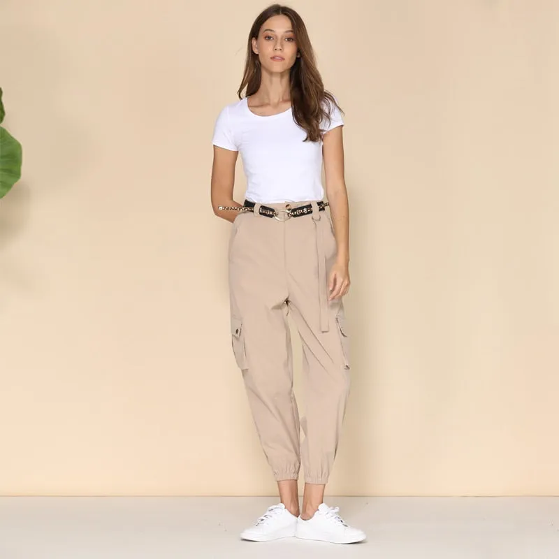 Women's Casual High Waist Loose Cargo Pants