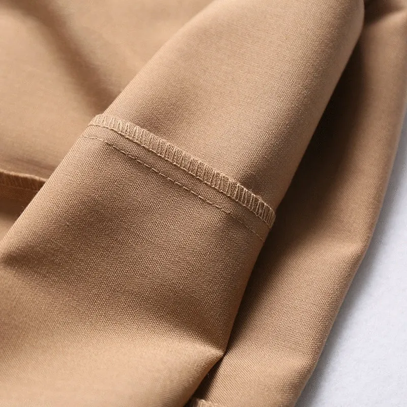 Women's Casual Polyester High-Waist Pants With Belt