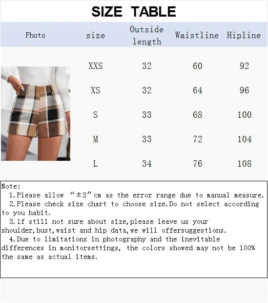 Women's retro color collision plaid high waist wide leg shorts loose large size wide leg pants thin pants