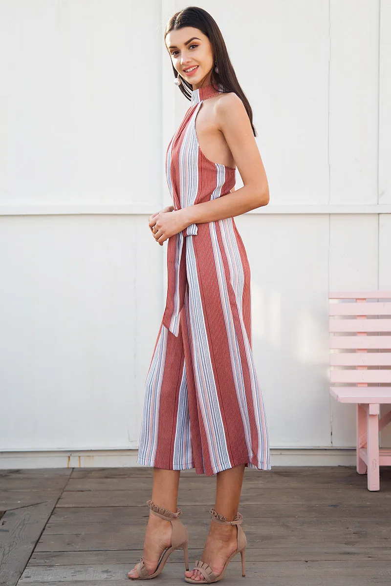 Women's Strapless High Waist Long Jumpsuit