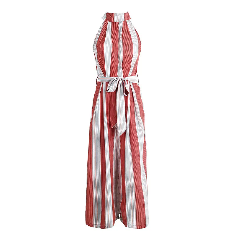 Women's Strapless High Waist Long Jumpsuit