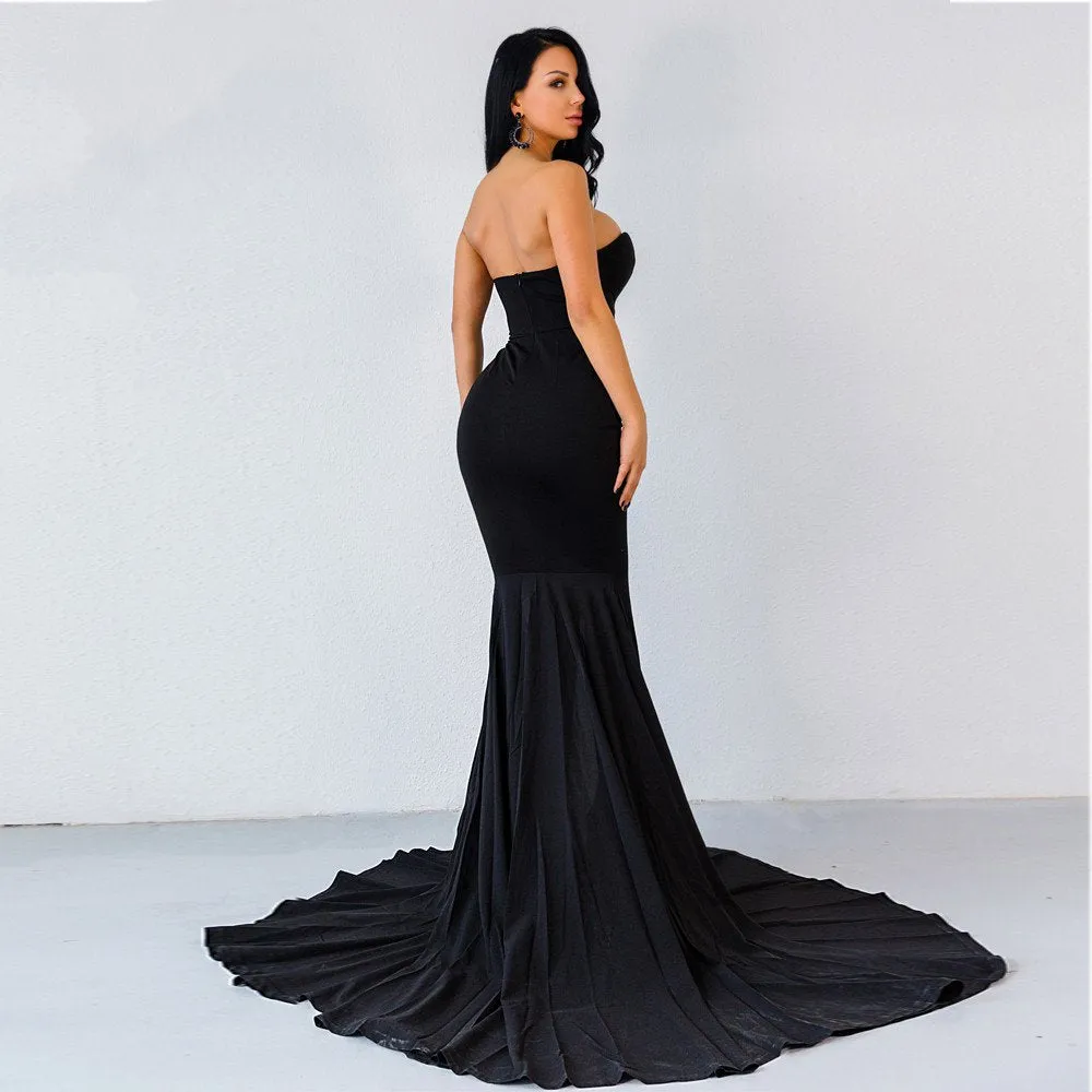 Women's Summer Asymmetric Maxi Dress With Wrapped Chest