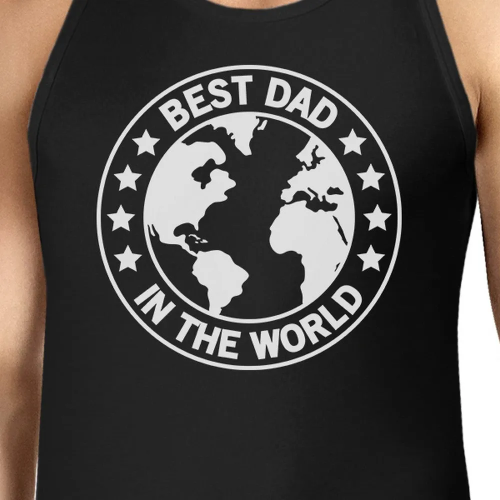 World Best Dad Mens Black Cotton Tank Top Perfect Gifts For Dad